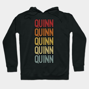 Quinn Name Vintage Retro Pattern Hoodie